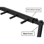 Tennis Racket Storage Rack, Adjustable Foldable Steel Holder for 7 Rackets, Badminton Organizer, Space-Saving Design